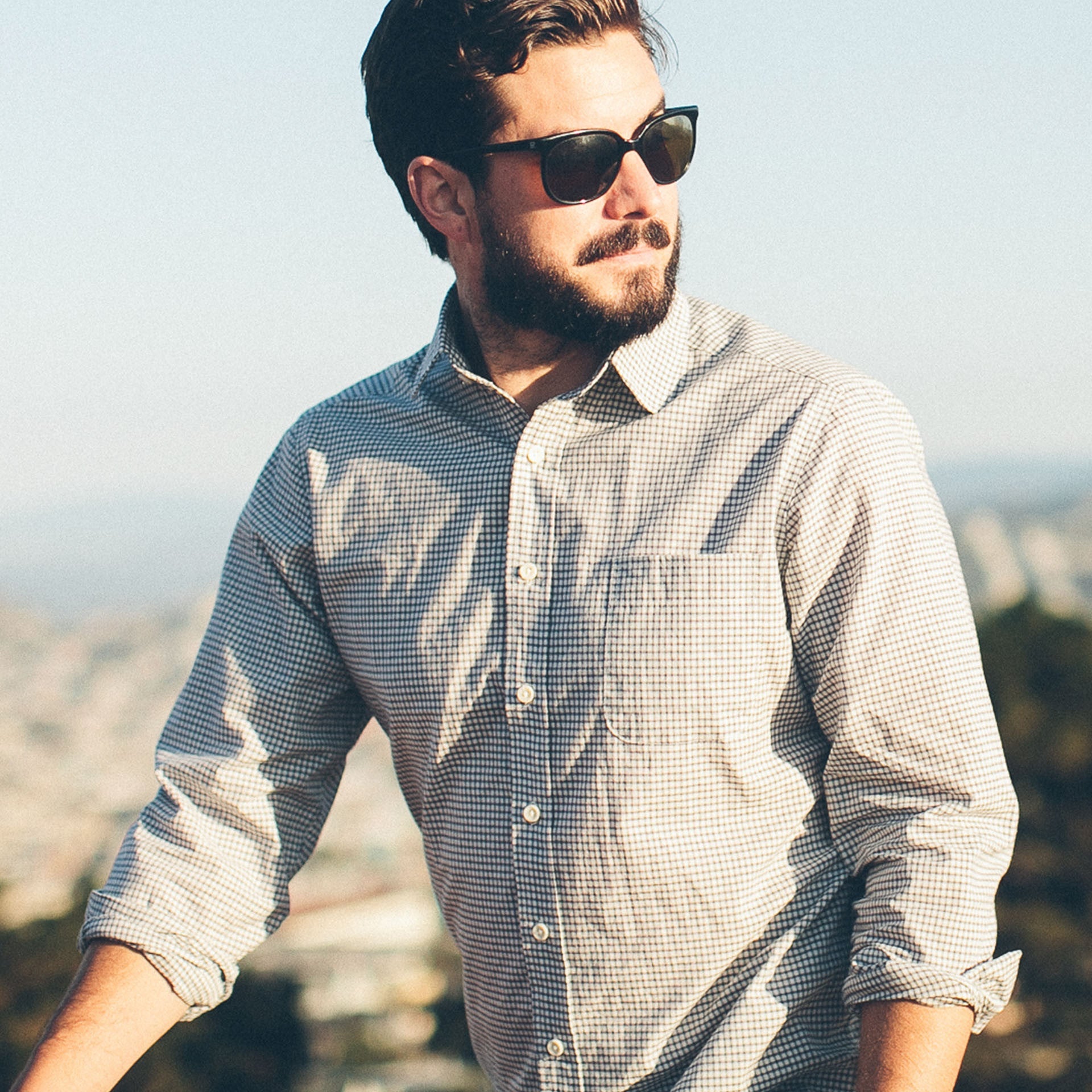 Antique Navy Check Club Collar